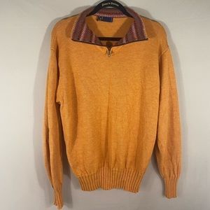 𝅺ANKANA Merino Wool and Lama Blend Gorpcore Pull Over Sweater in Orange Size M